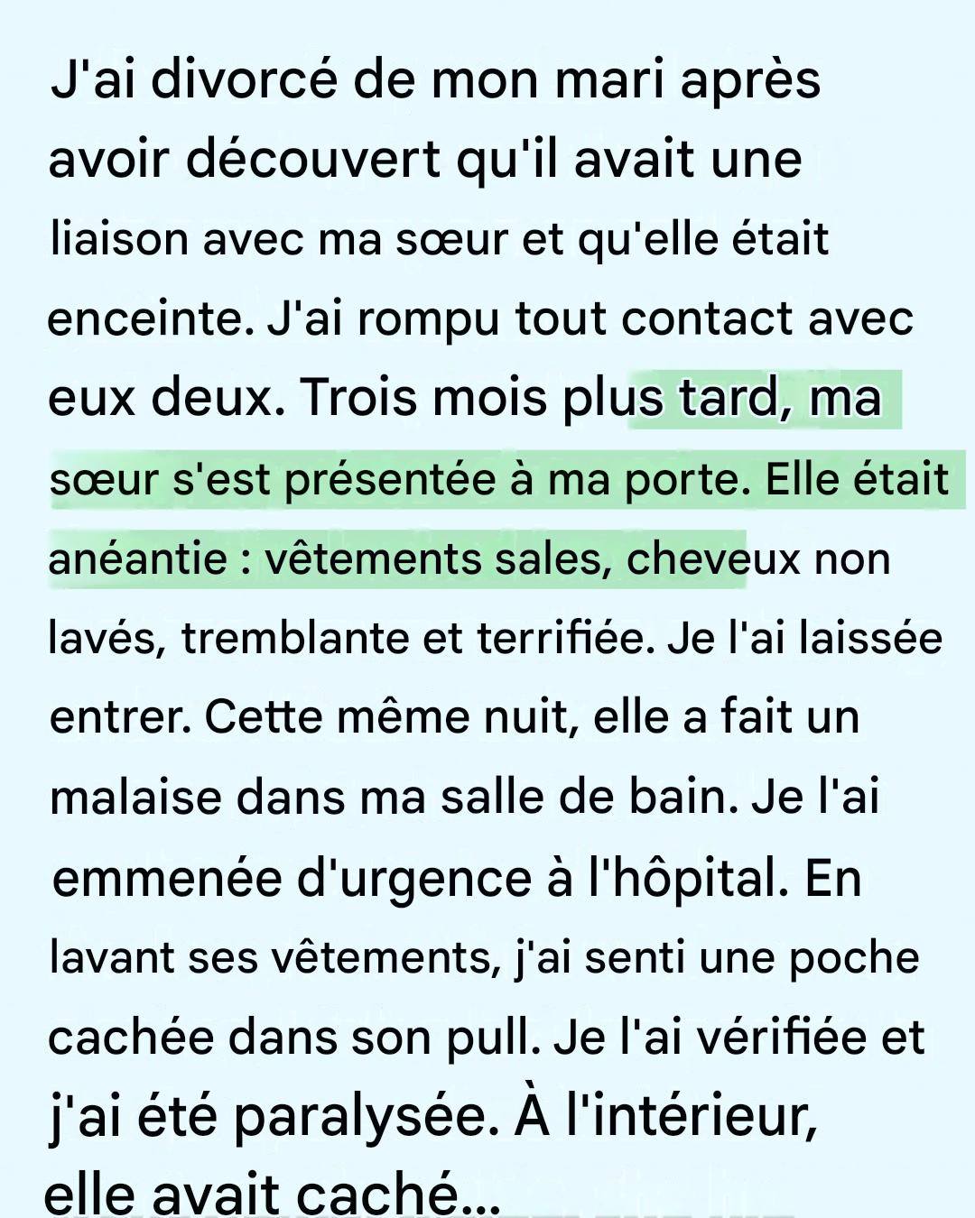 J’ai détesté ma sœur pour avoir détruit mon mariage… jusqu’à la nuit où elle a perdu le bébé